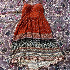 Orange patterned dress